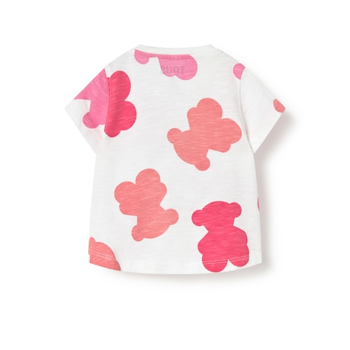 Pink casual baby T-shirt with bears
