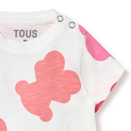 Pink casual baby T-shirt with bears