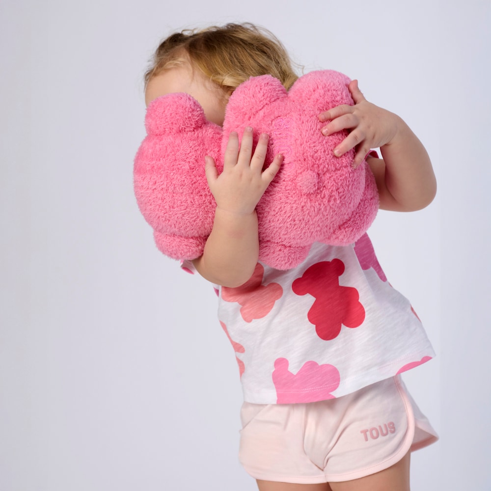 T-shirt com ursos Casual rosa