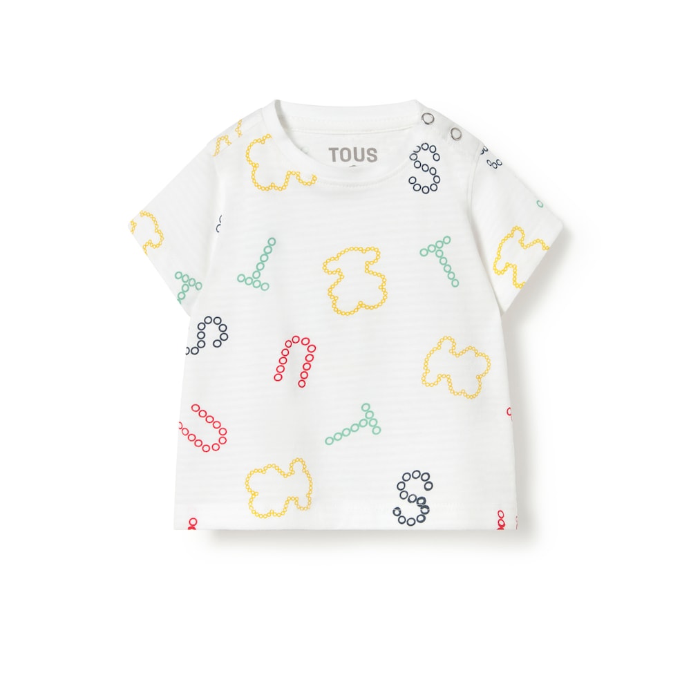 T-shirt com letras Casual branca