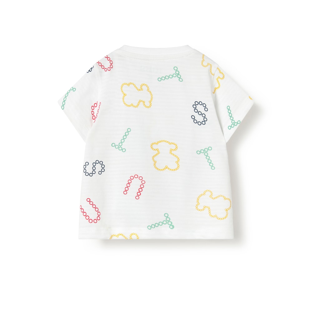 T-shirt com letras Casual branca