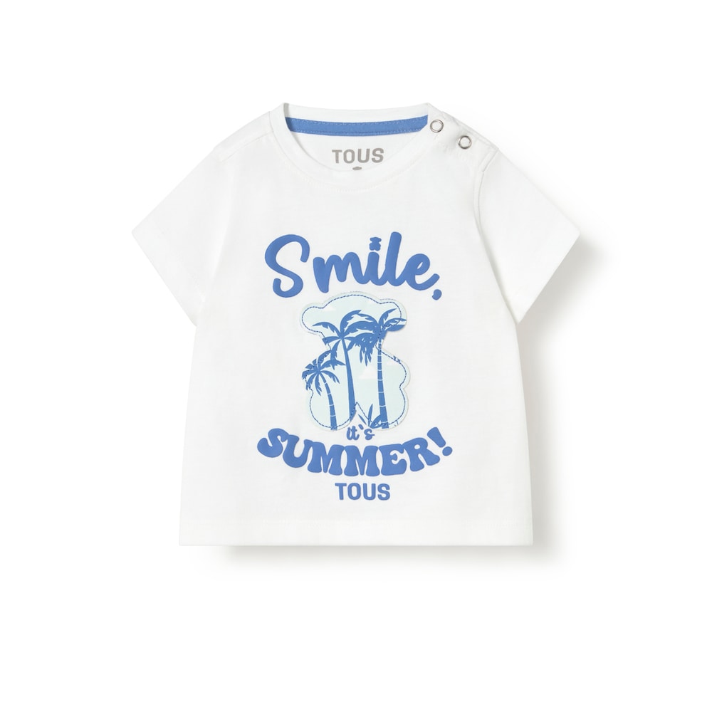 White casual baby T-shirt &ldquo;Smile SUMMER TOUS&rdquo;