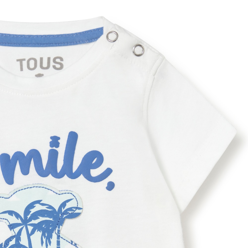 White casual baby T-shirt &ldquo;Smile SUMMER TOUS&rdquo;