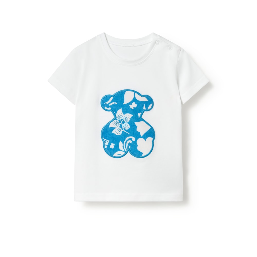T-shirt de praia Flower azul