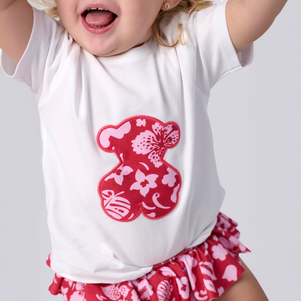 Camiseta de playa Flower granate