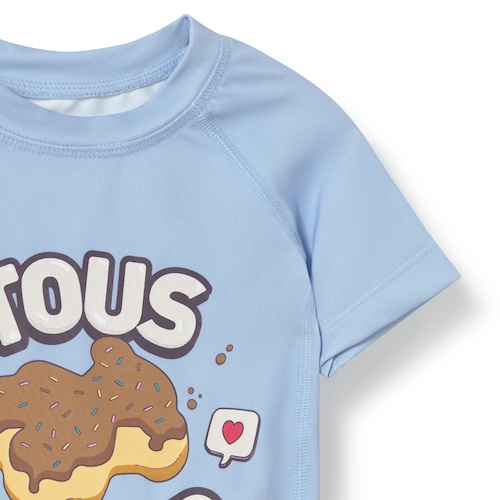Light blue Donut baby 3/4 sleeve beach T-shirt