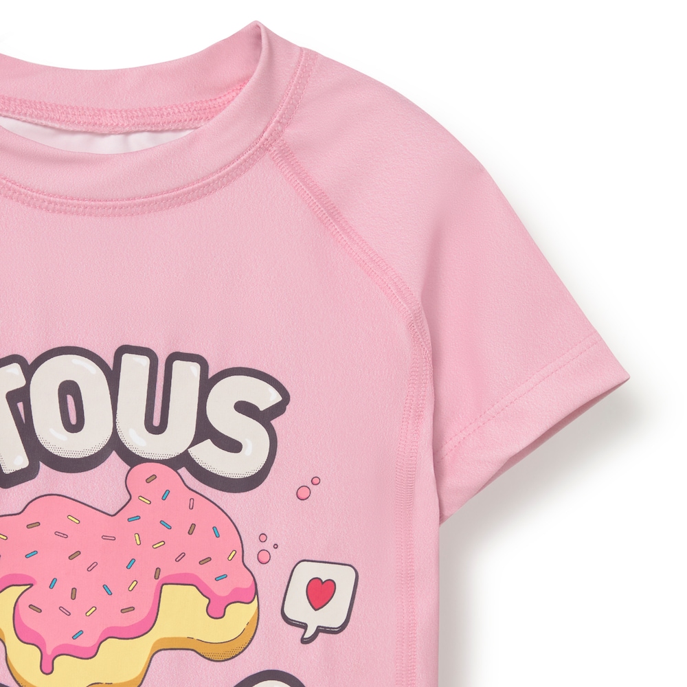 Pink Donut baby 3/4 sleeve beach T-shirt