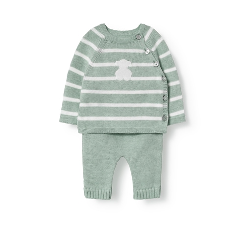 Conjunto de beb&eacute; de reci&eacute;n nacido Tricot bruma