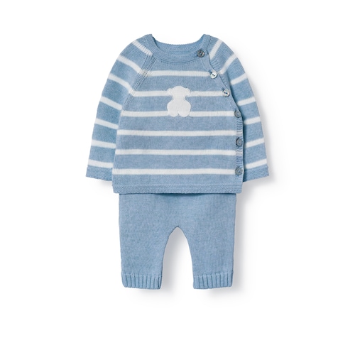Light blue Tricot newborn baby set