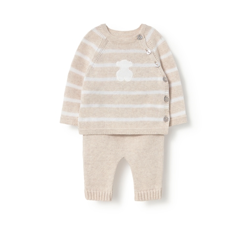 Conjunto de beb&eacute; de reci&eacute;n nacido Tricot crudo