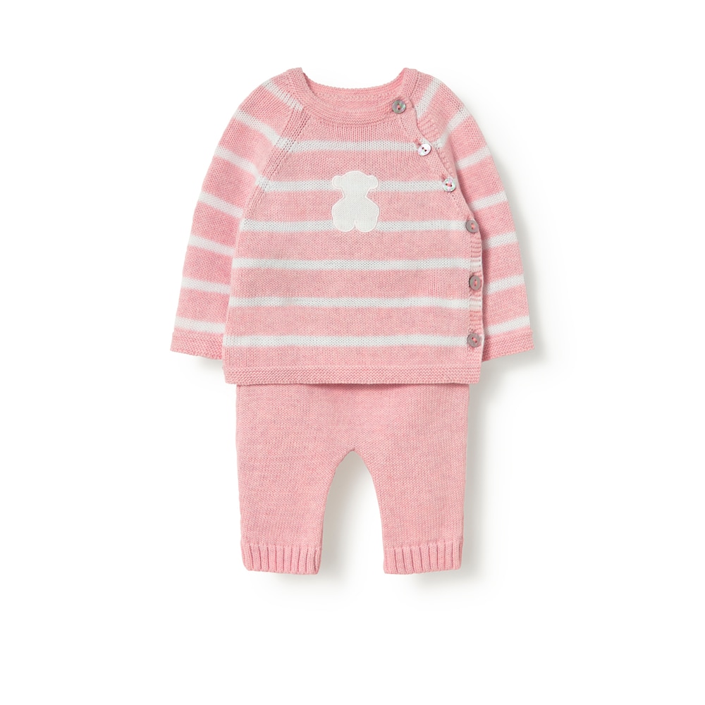 Conjunt de nad&oacute; de nounat Tricot rosa