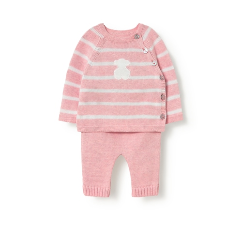 Conjunto de beb&eacute; de reci&eacute;n nacido Tricot rosa
