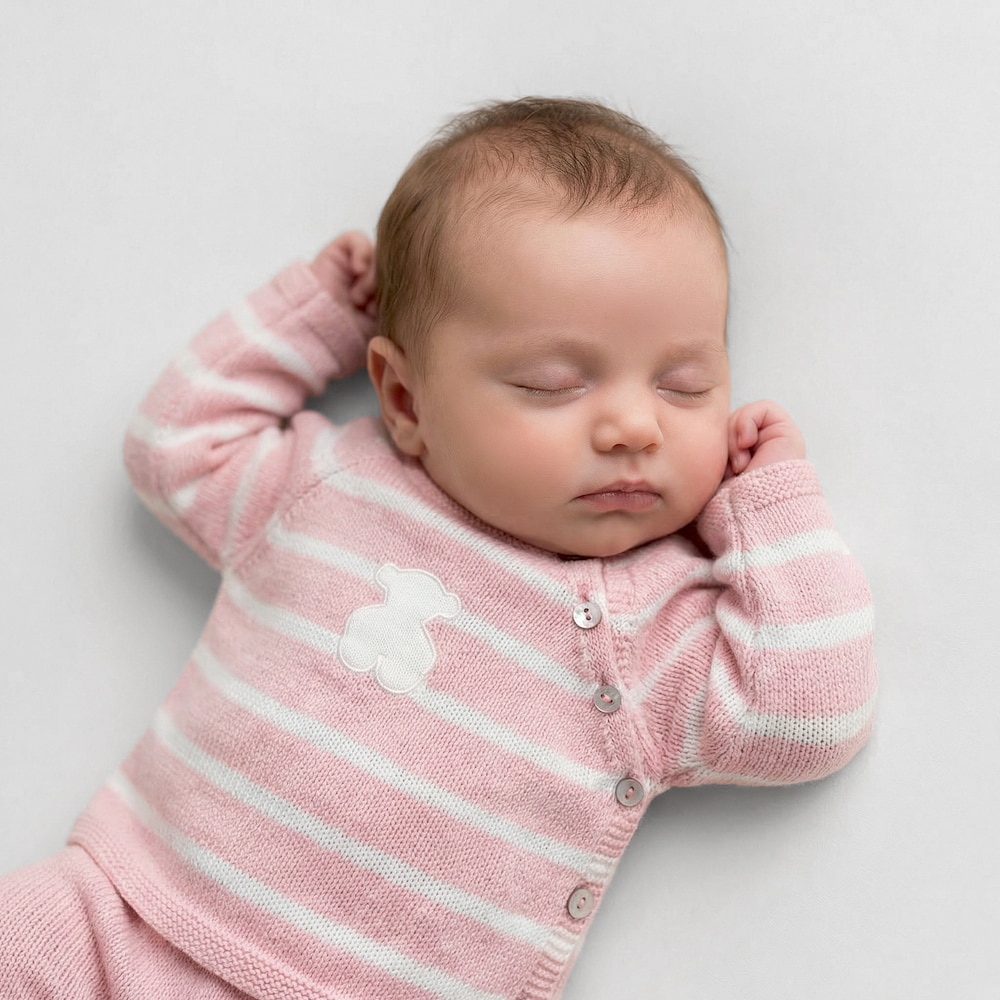 Conjunt de nad&oacute; de nounat Tricot rosa