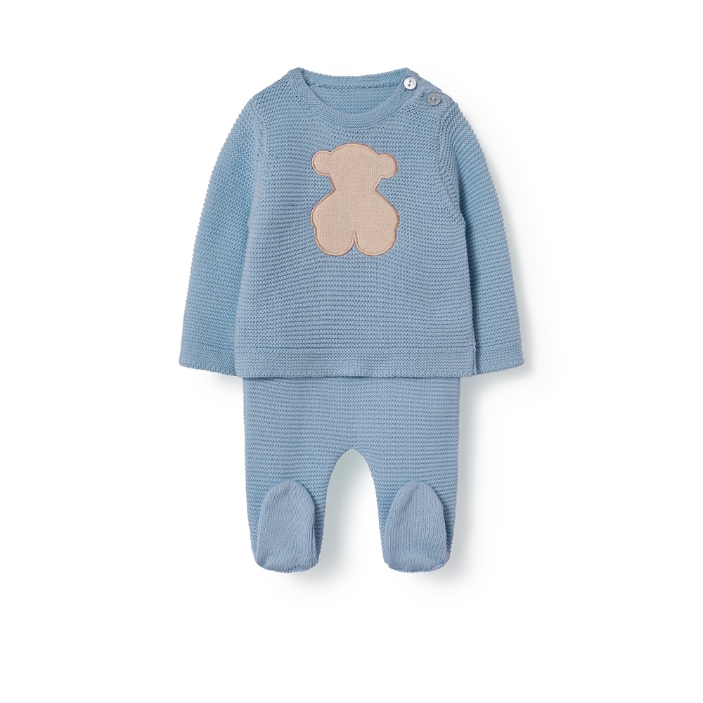 Conjunto de beb&eacute; de reci&eacute;n nacido Tricot celeste