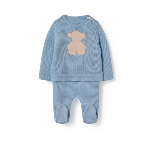 Conjunto de beb&eacute; de reci&eacute;n nacido Tricot celeste