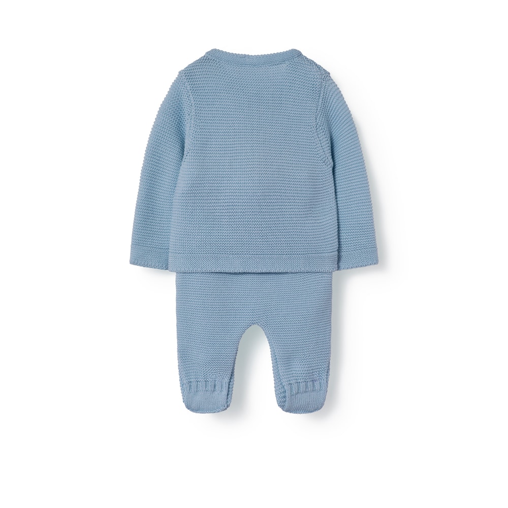 Conjunto de beb&eacute; de reci&eacute;n nacido Tricot celeste