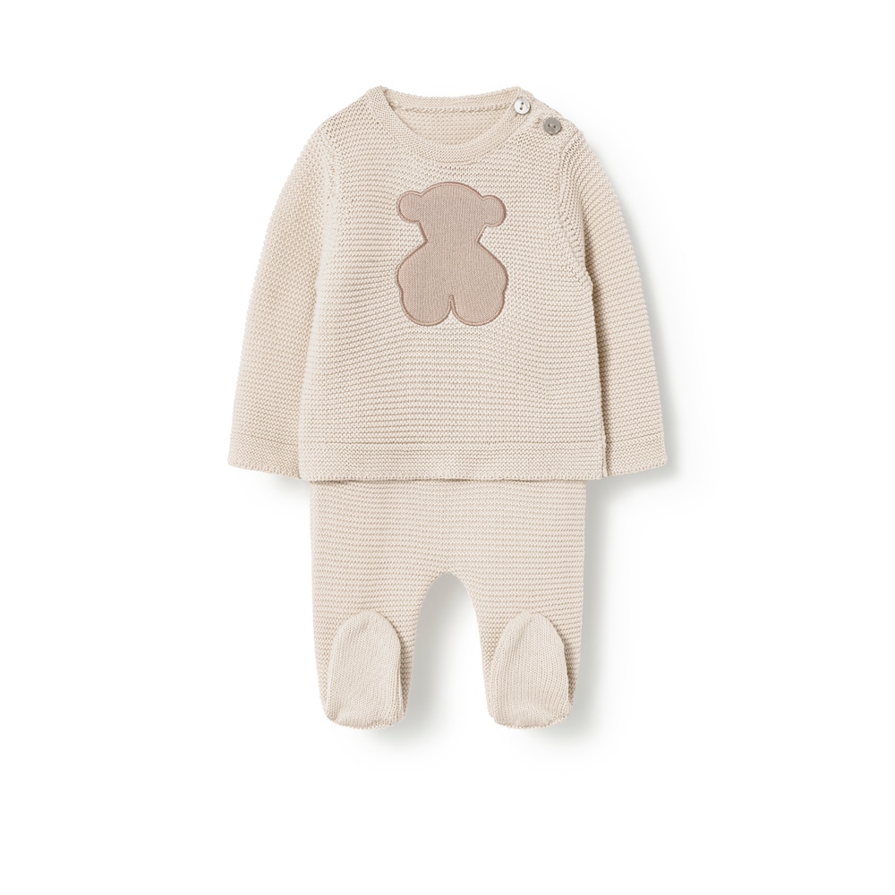 Conjunto de beb&eacute; de reci&eacute;n nacido Tricot crudo