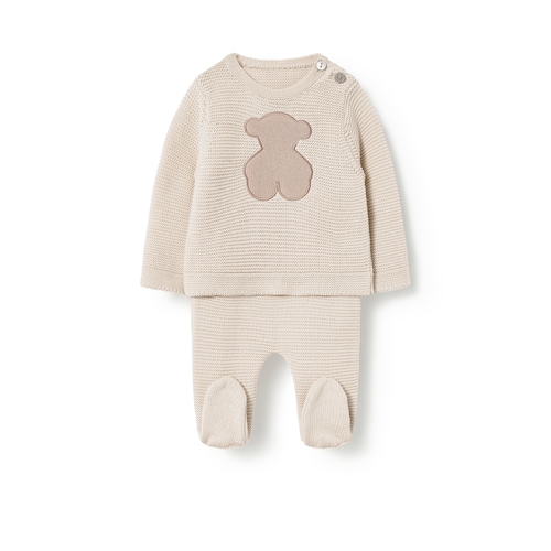 Conjunto de beb&eacute; de reci&eacute;n nacido Tricot crudo