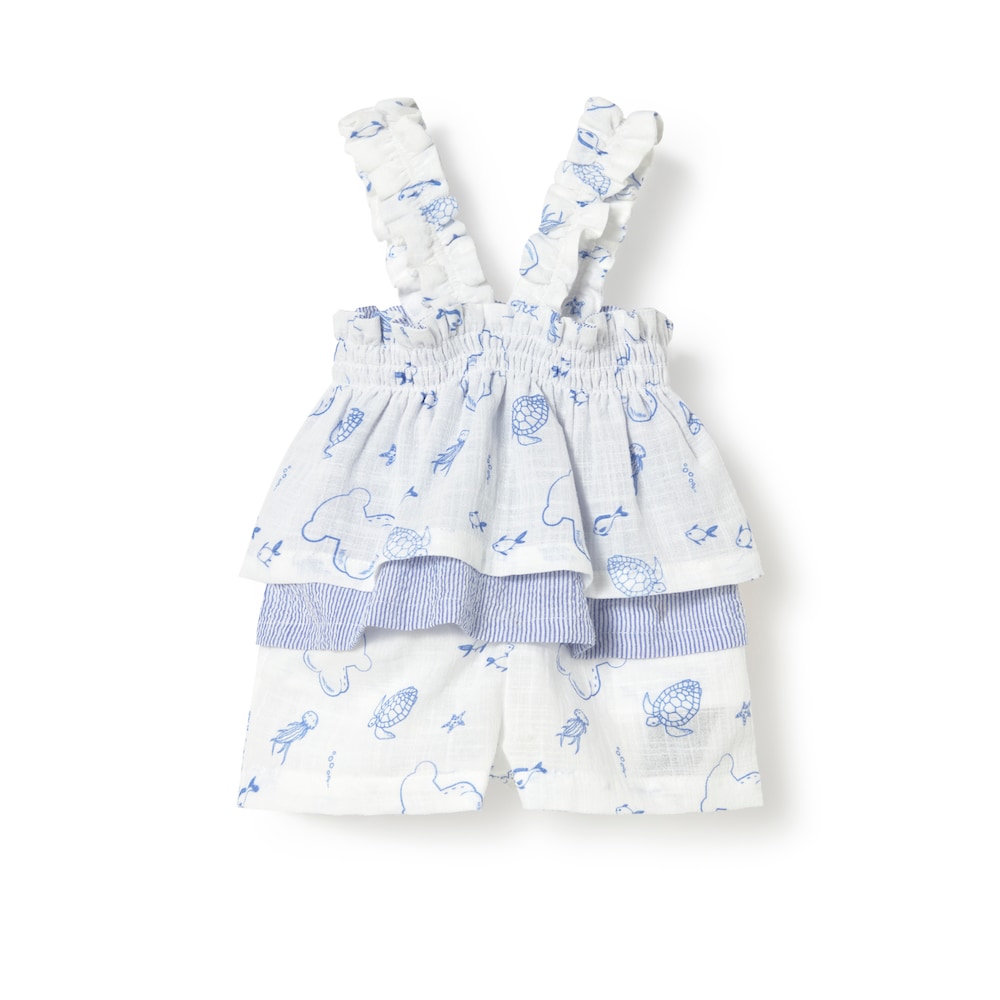 Blue Nautic baby girl set