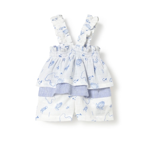 Blue Nautic baby girl set