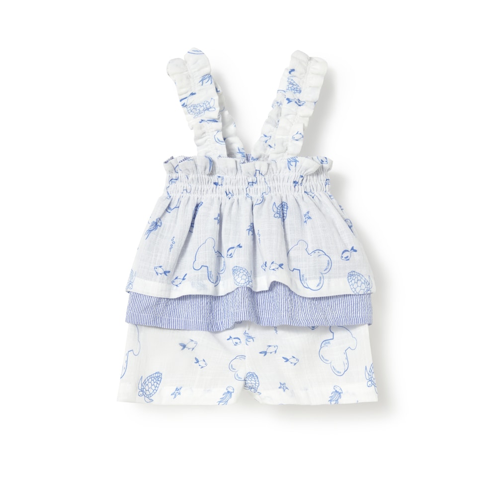 Blue Nautic baby girl set