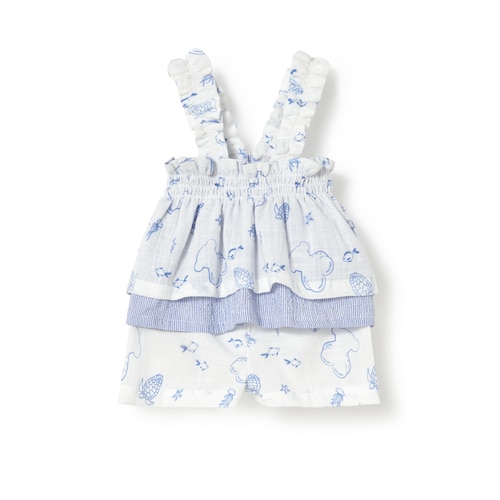 Blue Nautic baby girl set