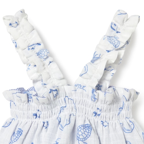 Blue Nautic baby girl set