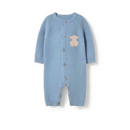 Pelele de beb&eacute; de reci&eacute;n nacido Tricot celeste