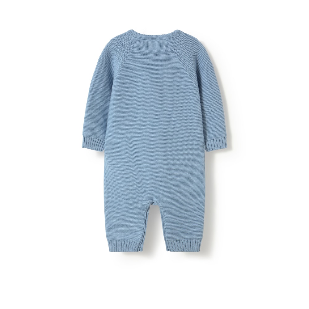 Light blue Tricot newborn baby romper