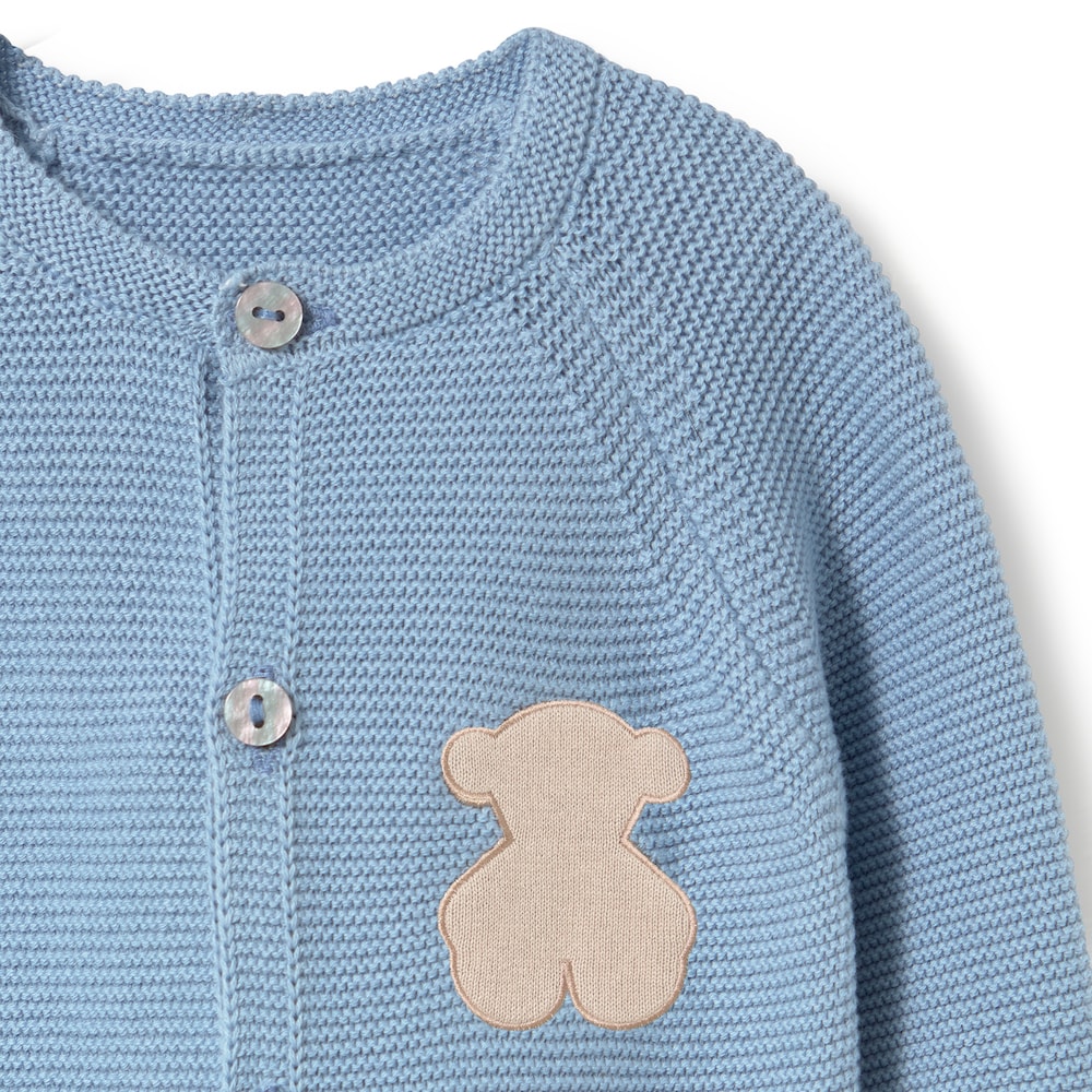 Light blue Tricot newborn baby romper