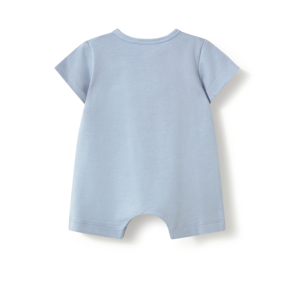 Blue Const wrapover baby romper