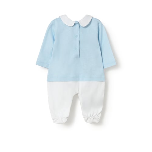 Light blue Tender wrapover baby romper
