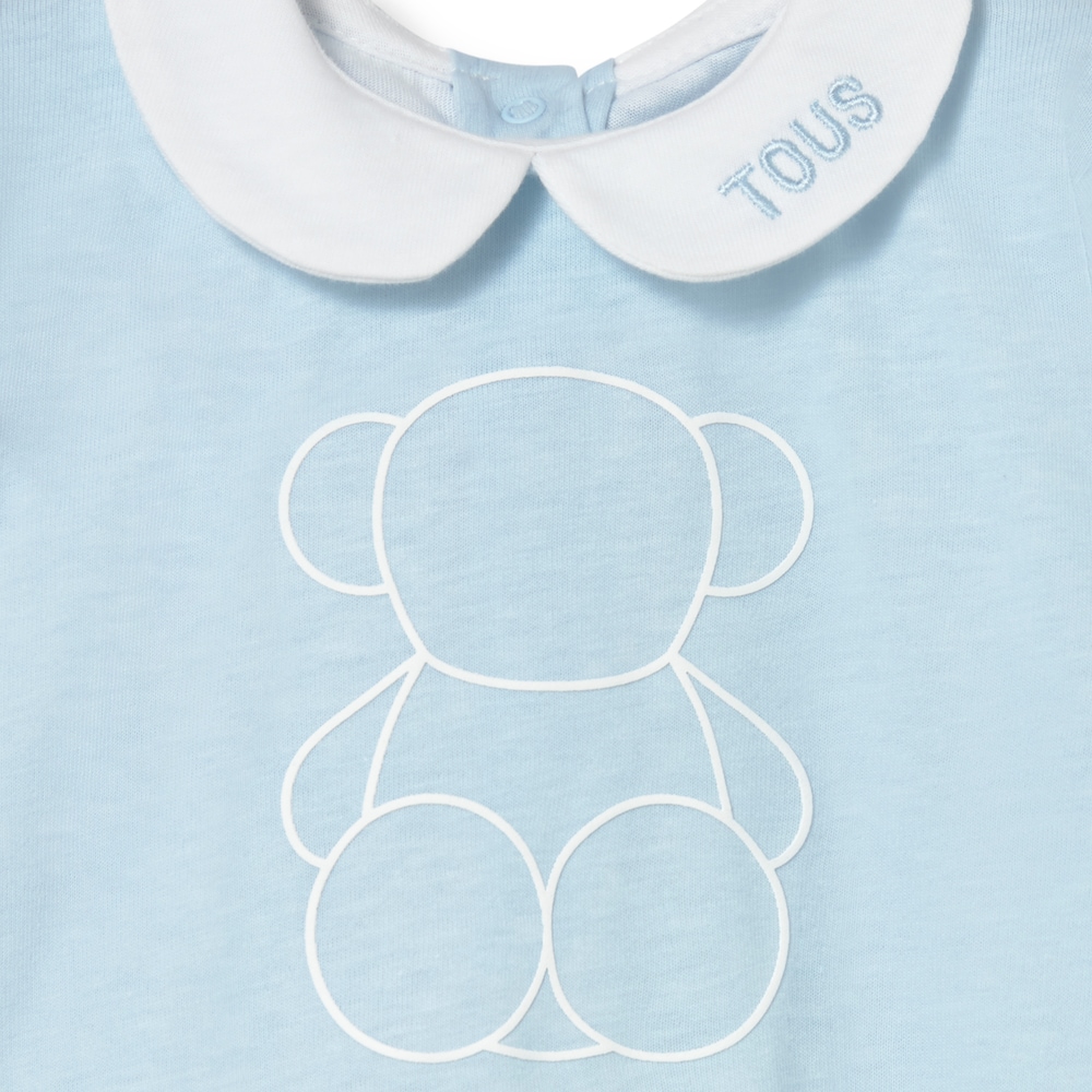 Pelele de beb&eacute; cruzado Tender celeste