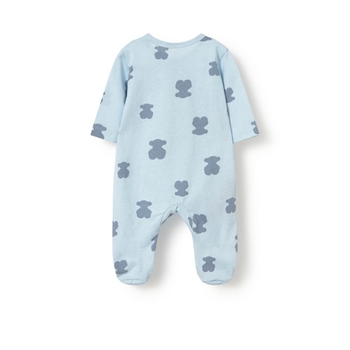 Light blue Fluffy wrapover baby romper