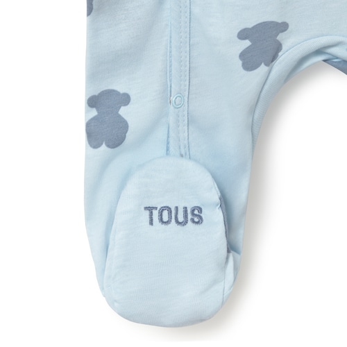 Light blue Fluffy wrapover baby romper