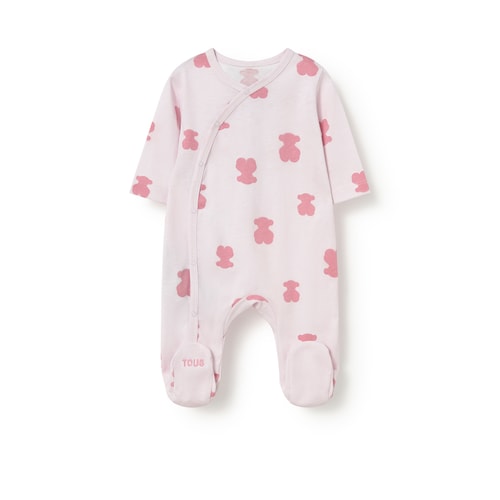 Pink Fluffy wrapover baby romper