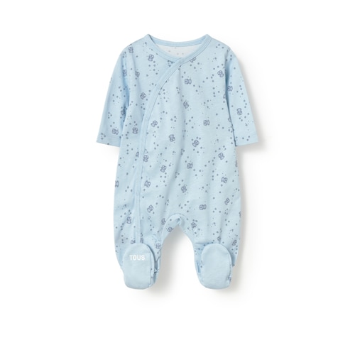 Light blue Tender wrapover baby romper