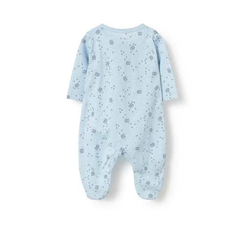 Light blue Tender wrapover baby romper