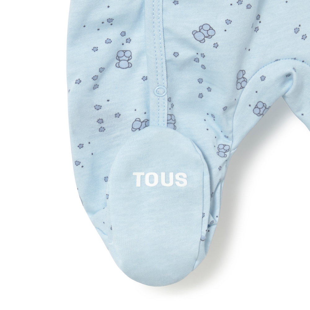 Pelele de beb&eacute; cruzado Tender celeste