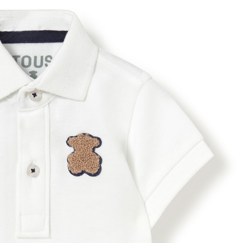 White casual baby polo shirt