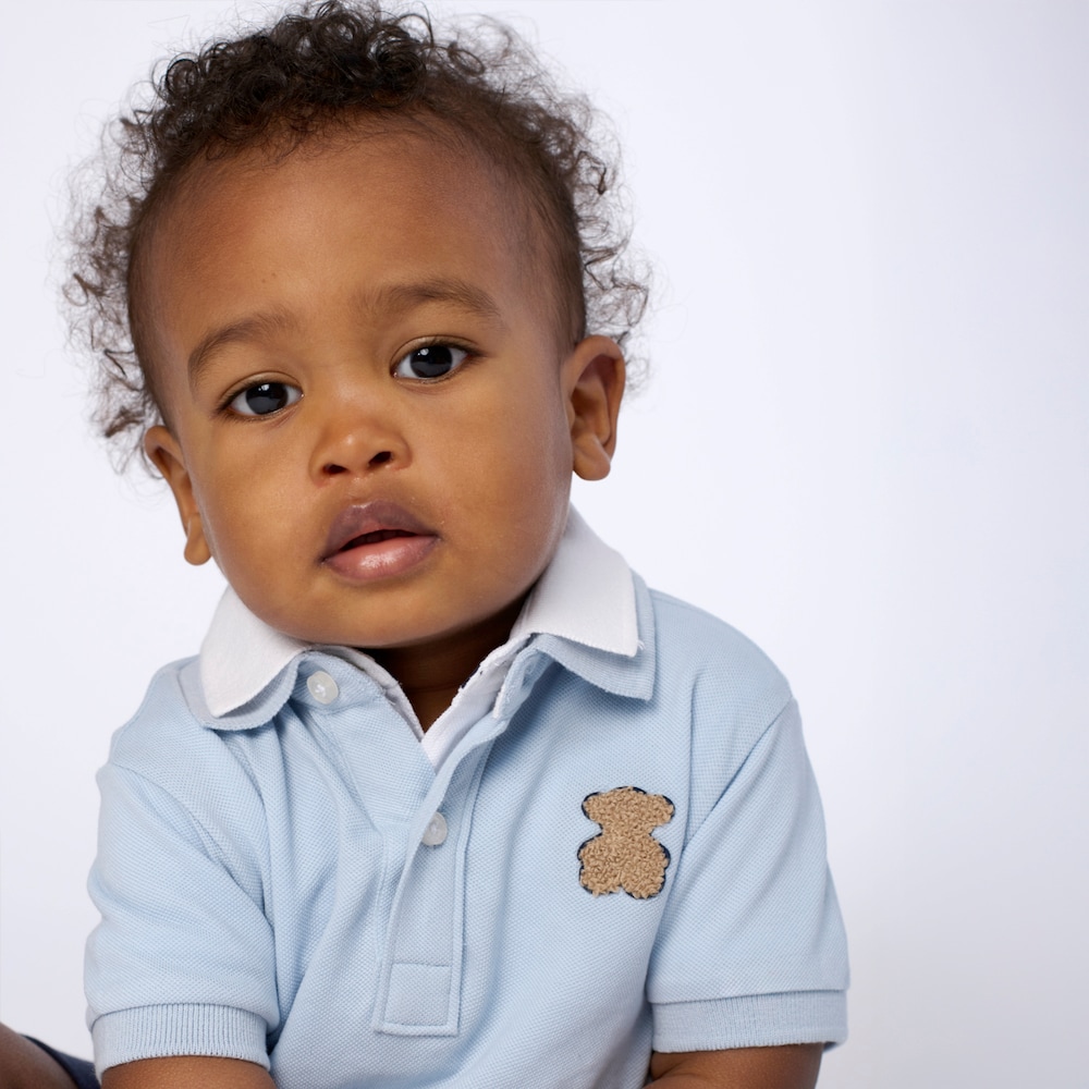 Light blue casual baby polo shirt