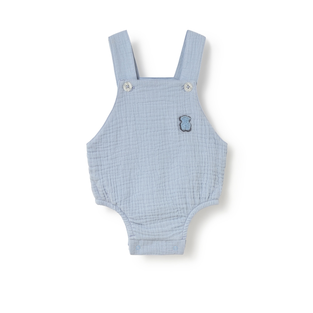 Jardineiras de beb&eacute; Const azul