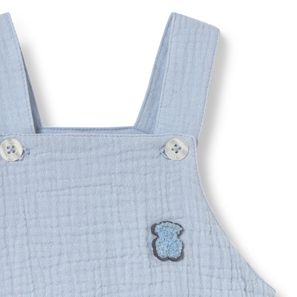 Jardineiras de beb&eacute; Const azul