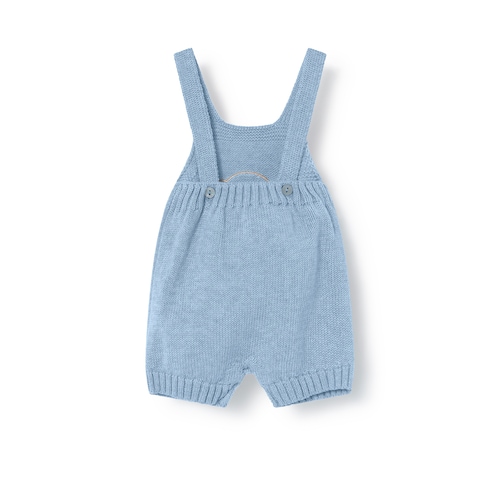 Light blue Tricot newborn baby dungarees