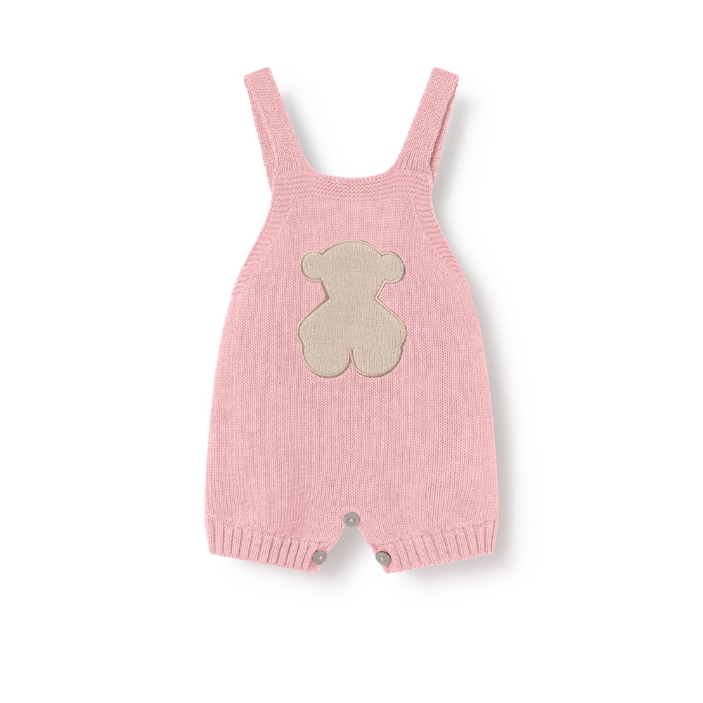 Pink Tricot newborn baby dungarees