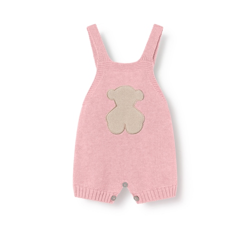Pink Tricot newborn baby dungarees