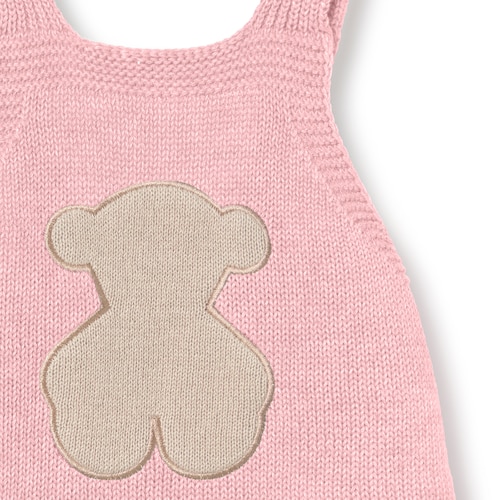 Pink Tricot newborn baby dungarees