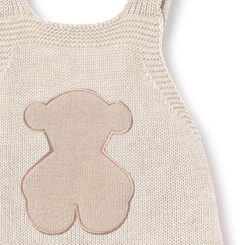 Ecru Tricot newborn baby dungarees