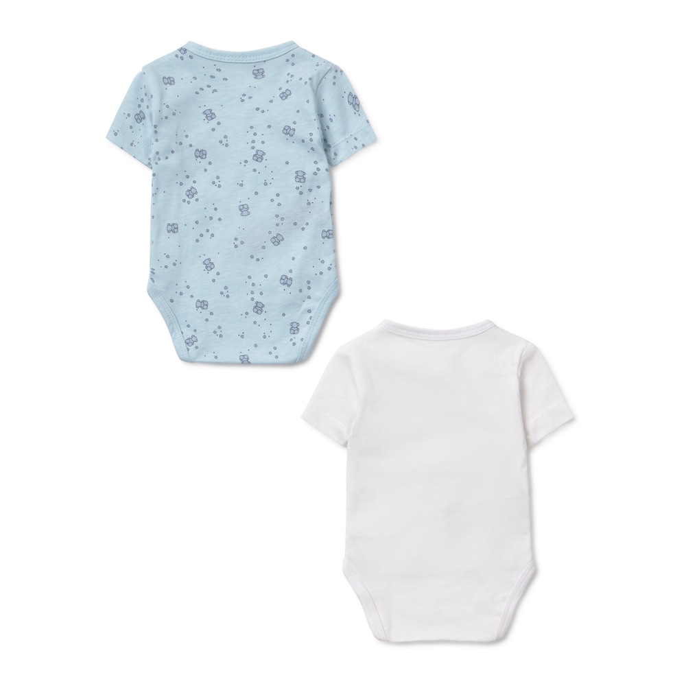 Pack de bodies de beb&eacute; cruzados Tender celeste