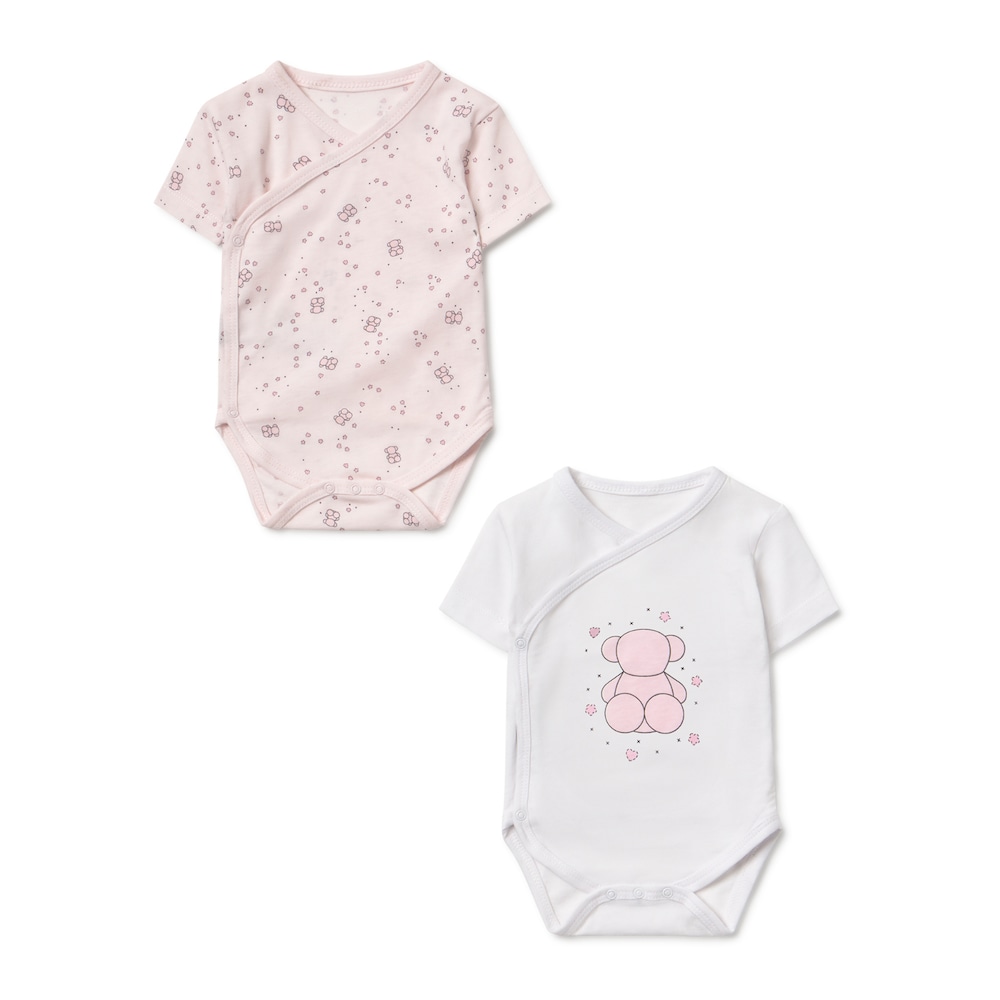 Pack de bodies de beb&eacute; cruzados Tender rosa